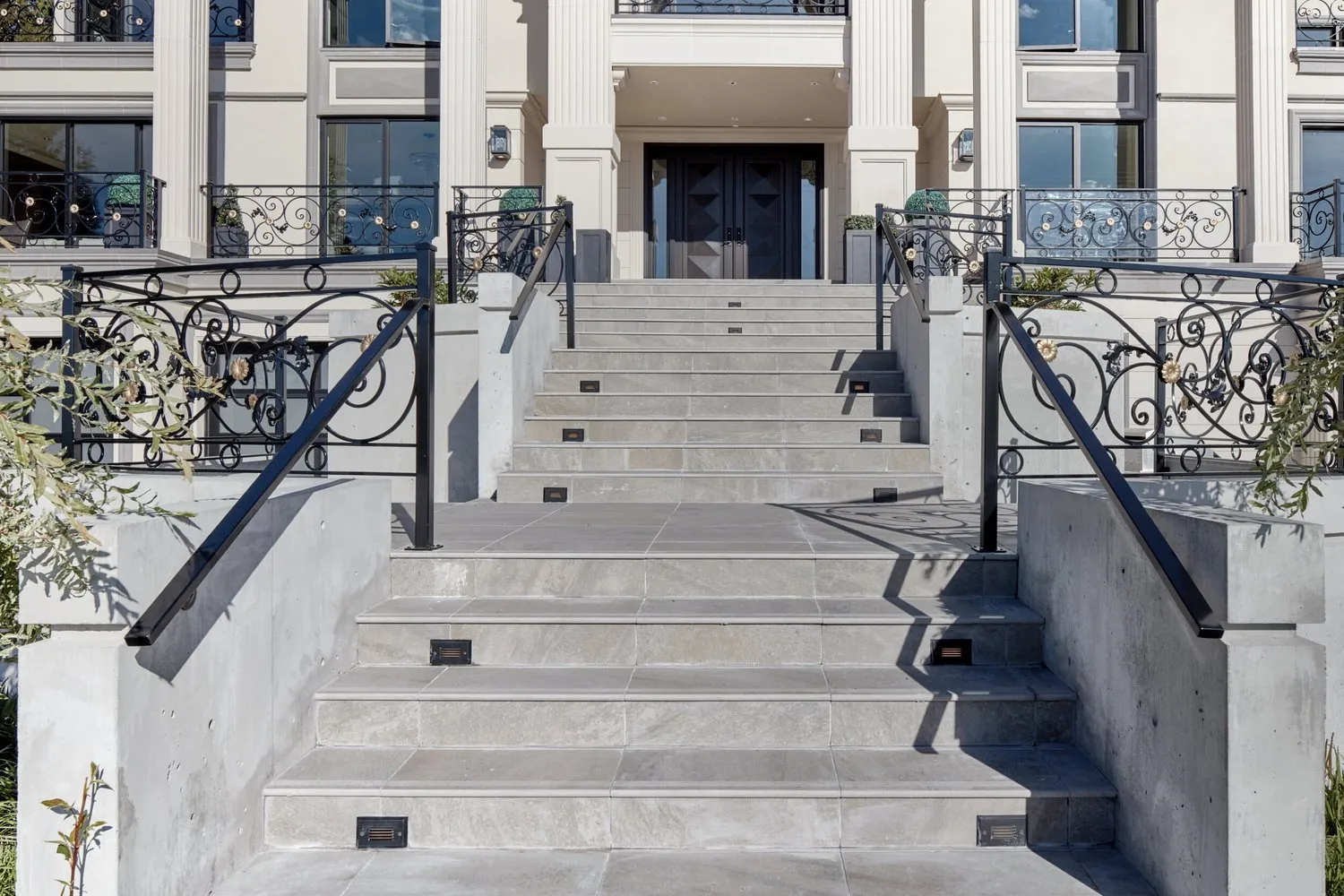 Architectural concrete entrance stairs, British Properties, West Vancouver — Dankor Construction