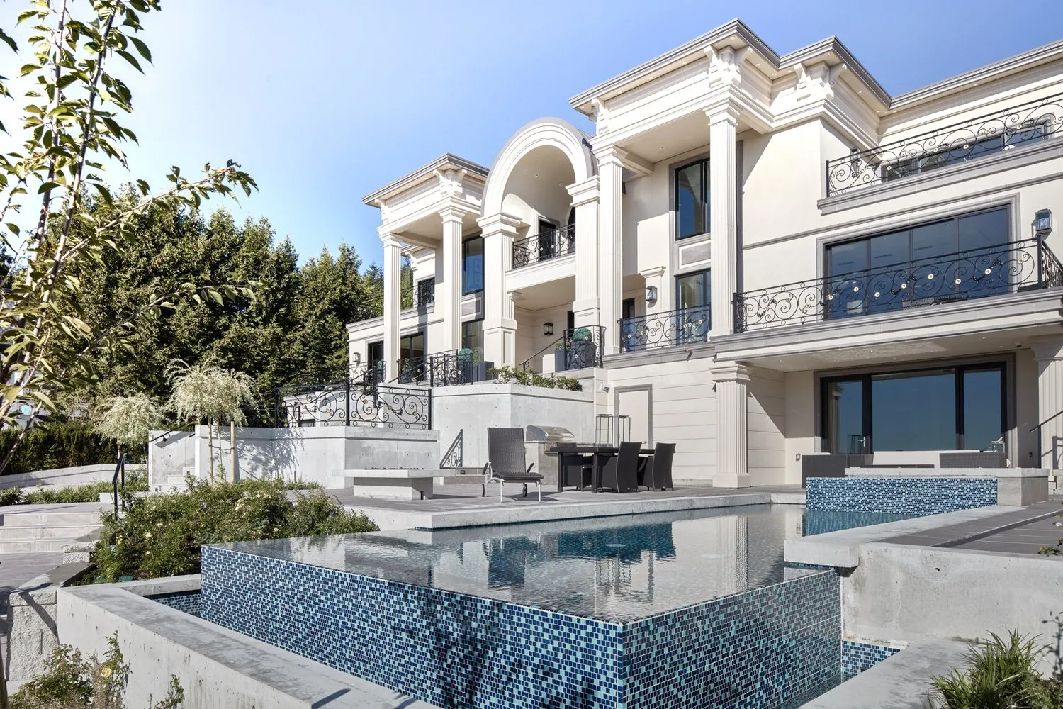 Concrete steps set into the slope, British Properties, West Vancouver