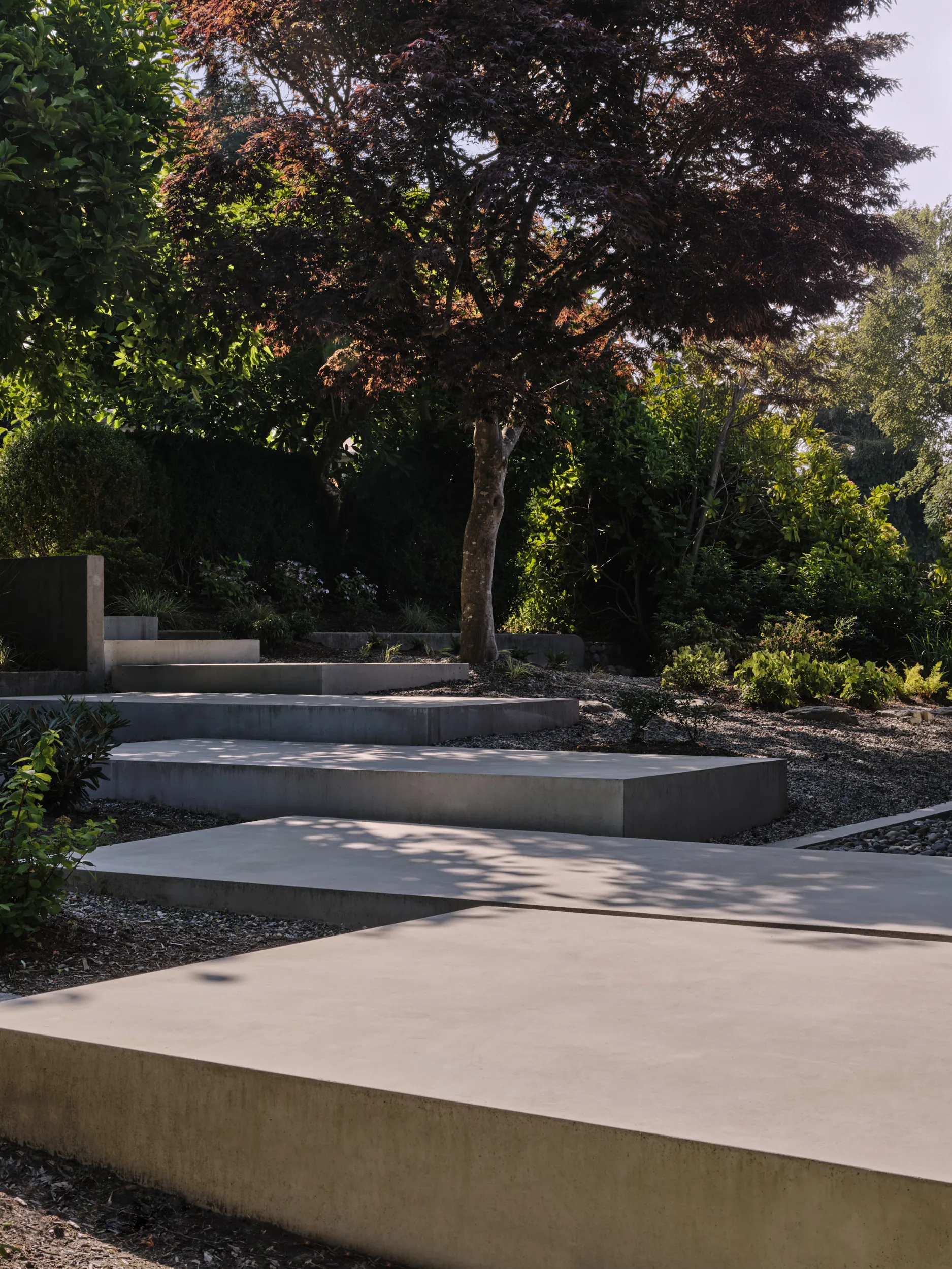 Modern architectural concrete entrance walkway, Lonsdale, North Vancouver — Dankor Construction