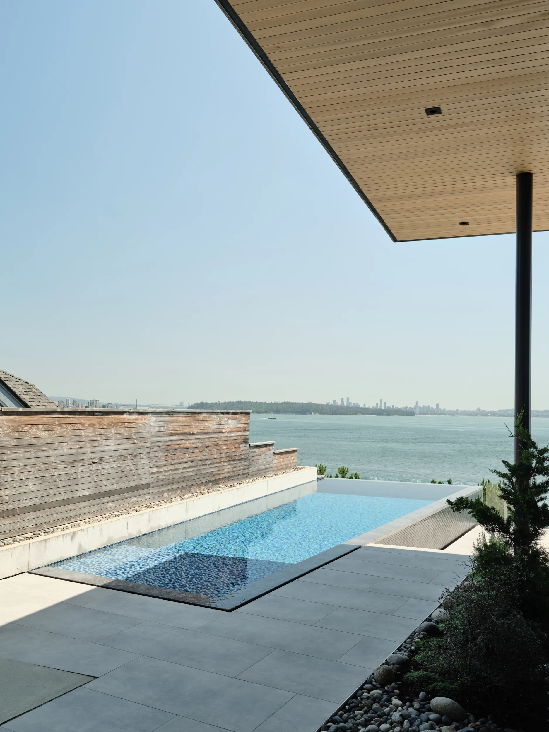 Hot tub space set apart from the main pool, Marine, West Vancouver
